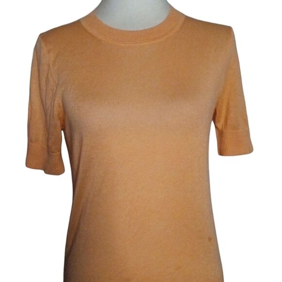 J. Crew Knit Short Sleeve Essential Tee Lyocell Silk Blend Melon Color Small - Picture 2 of 8